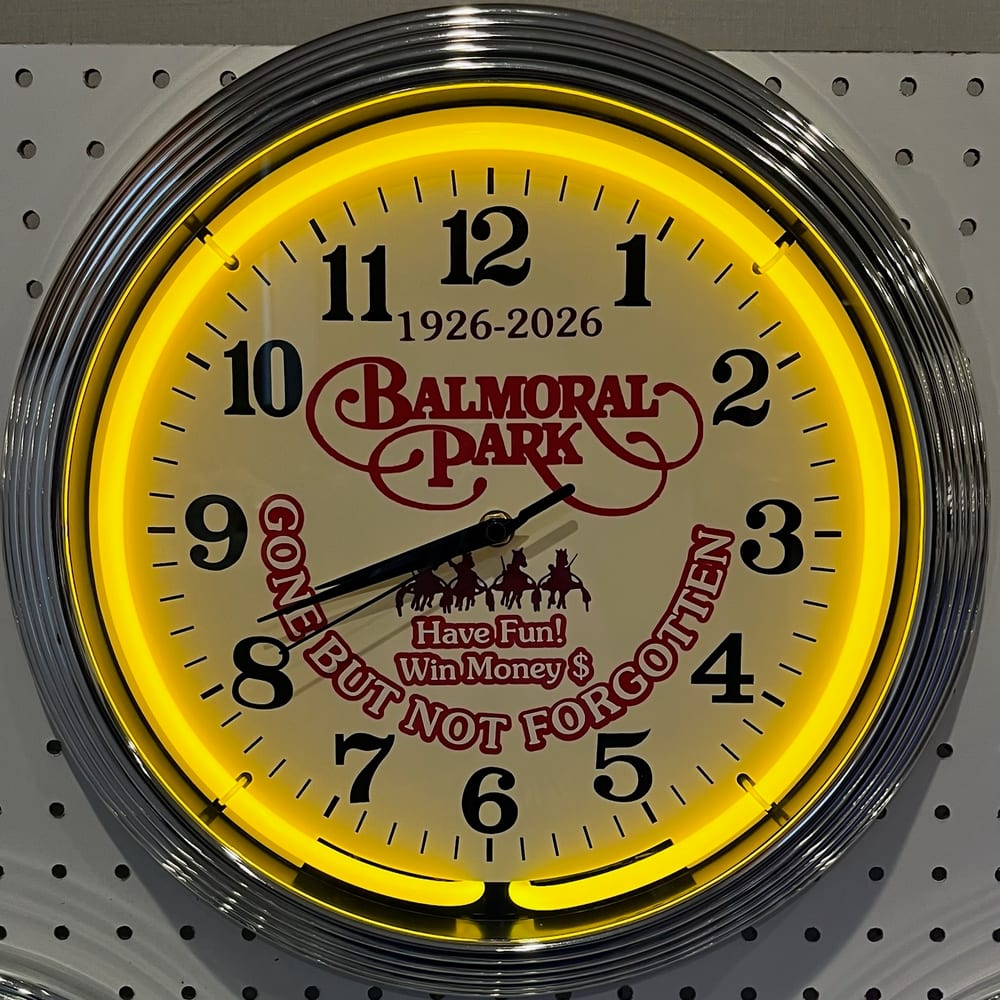 Balmoral Park custom neon clock by It's Lit Neon