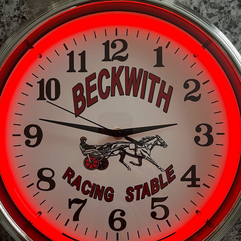 Beckwith Racing Stable custom neon clock by It's Lit Neon