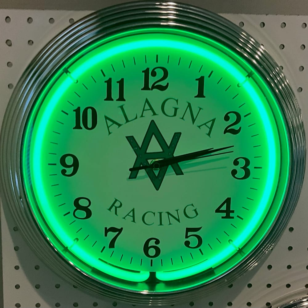 Alagna Racing custom neon clock by It's Lit Neon