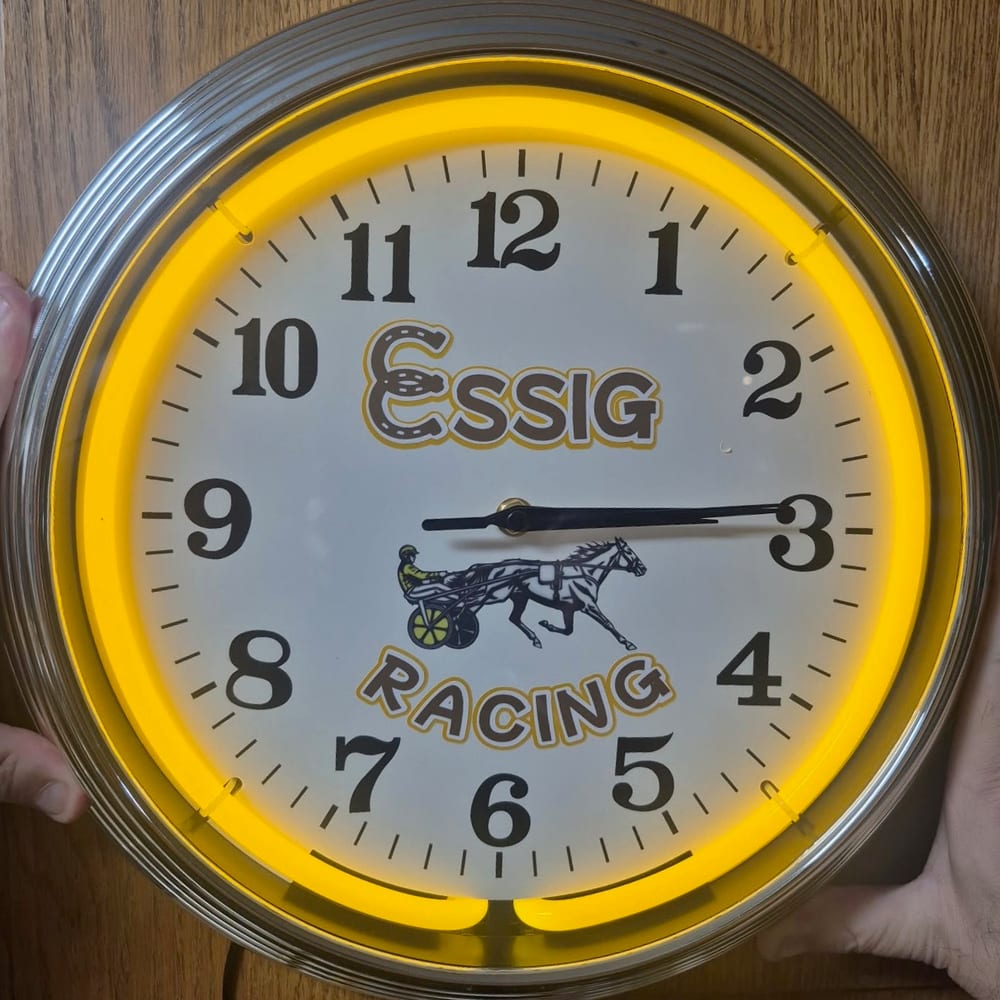 Essig Racing custom neon clock by It's Lit Neon