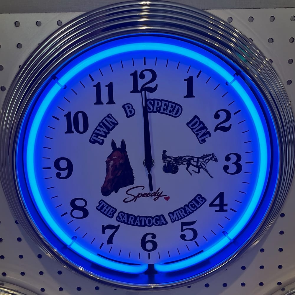 Twin B Speedy custom neon clock by It's Lit Neon