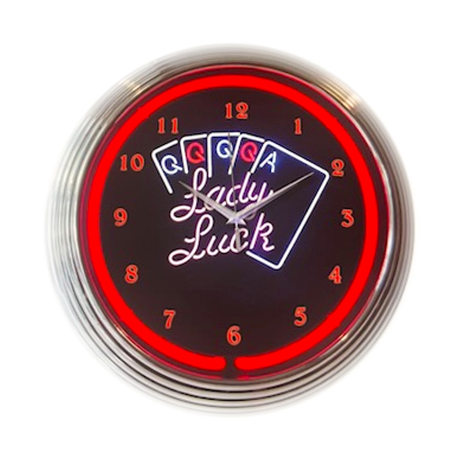 Lady Luck Poker custom neon clock by It’s Lit Neon
