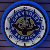 Chevrolet Service neon clock design
