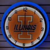 Illinois Fighting Illini neon clock design