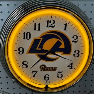 LA Rams neon clock design
