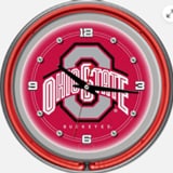 Ohio State Buckeyes neon clock design