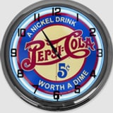Pepsi-Cola, nickel drink neon clock design