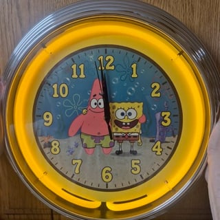 SpongeBob SquarePants neon clock design