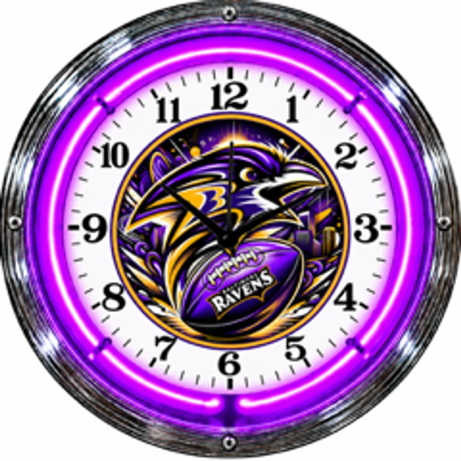 Baltimore Ravens, Football neon clock