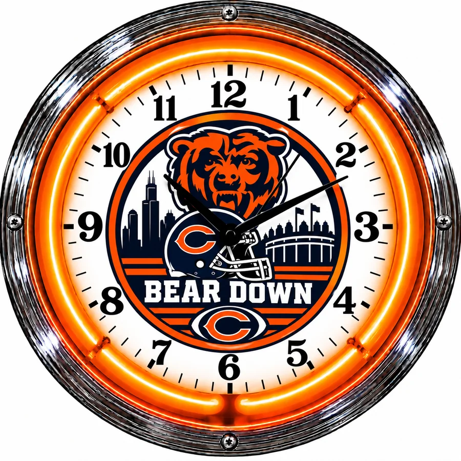 Chicago Bears, Bear Down neon clock