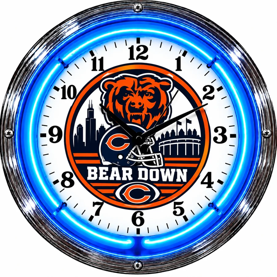 Chicago Bears, Bear Down neon clock