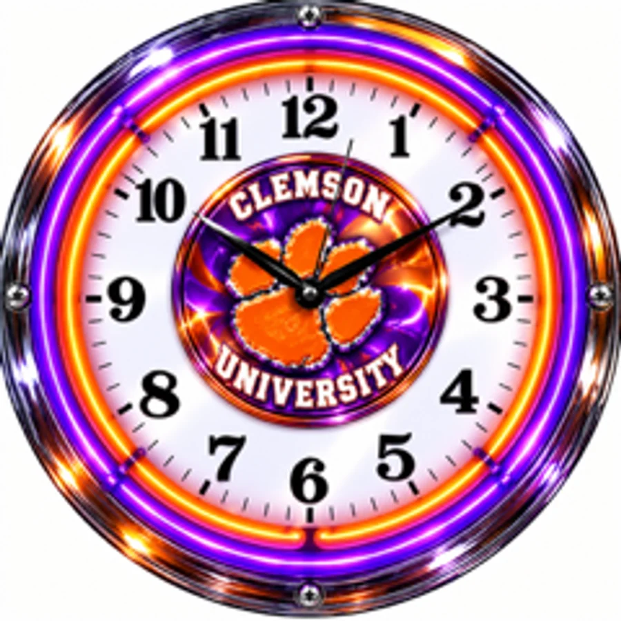 Clemson Tigers, Clemson University neon clock