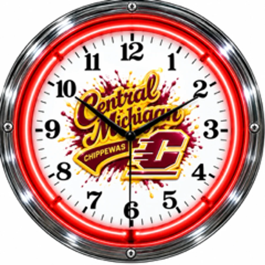 Central Michigan Chippewas, Central Michigan Script neon clock