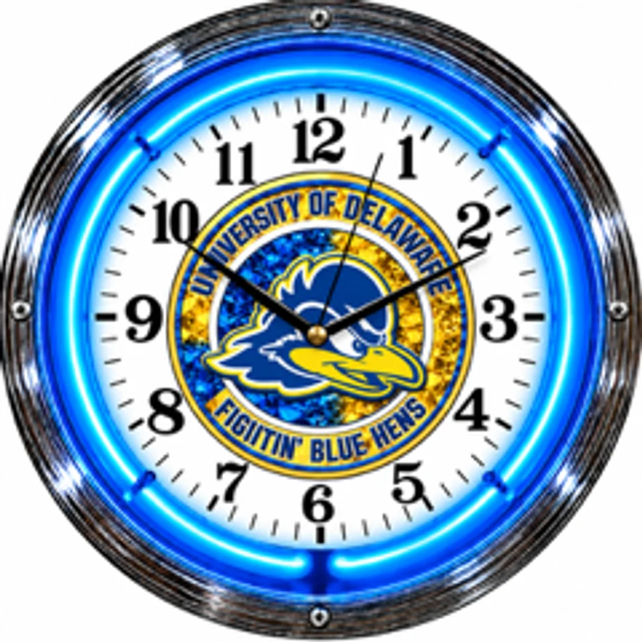 Delaware Blue Hens, University of Delaware neon clock