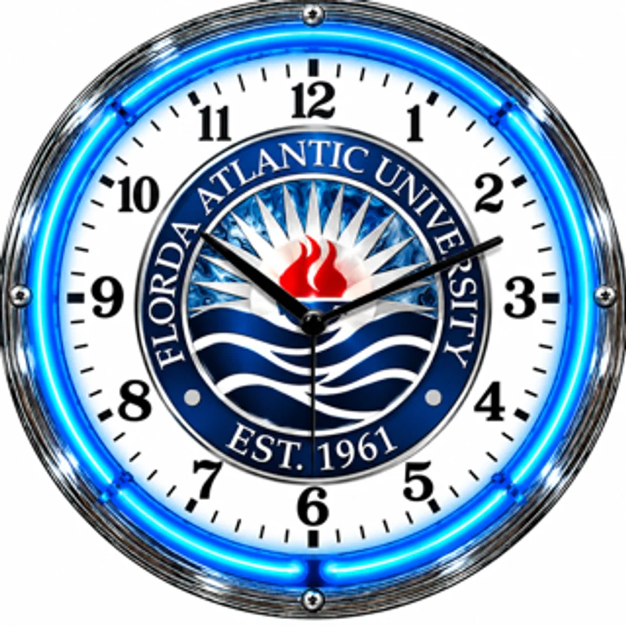 Florida Atlantic Owls, FAU Seal 1961 neon clock