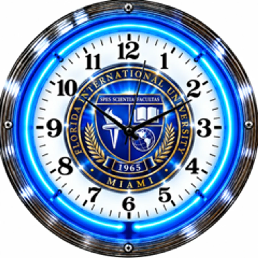 Florida International Panthers, FIU Seal neon clock