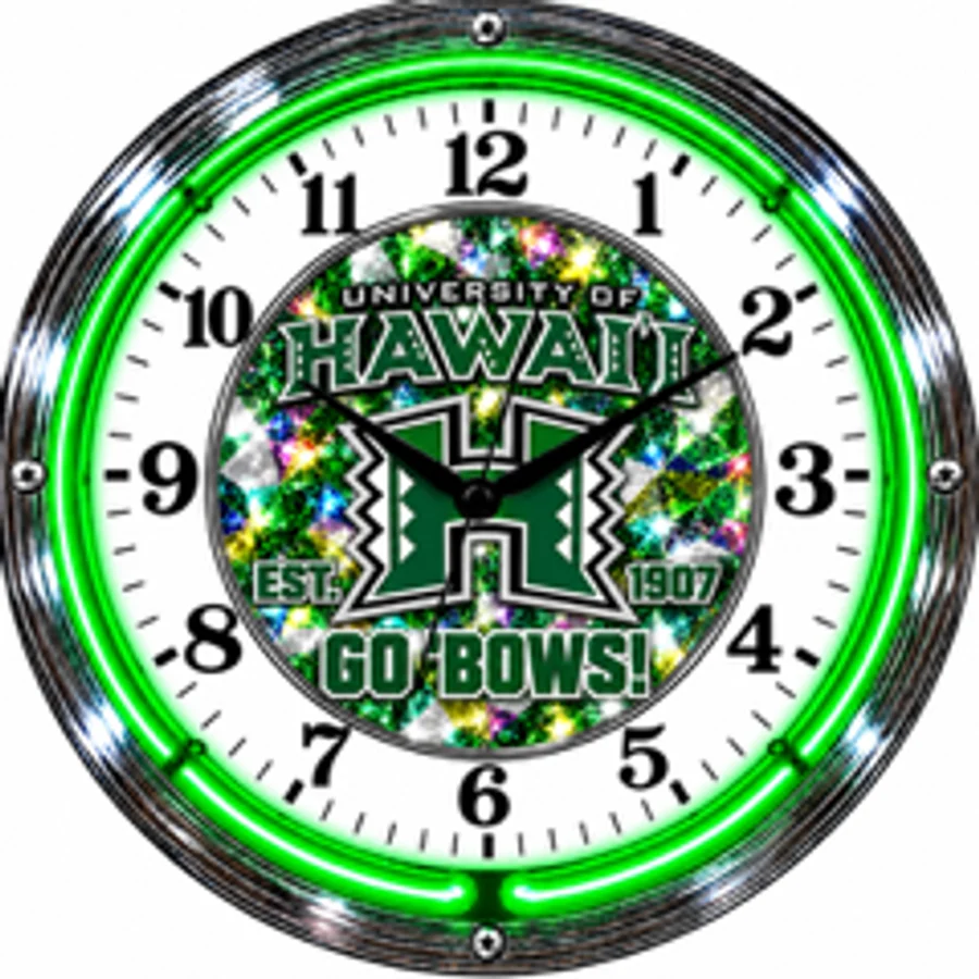 Hawai'i Rainbow Warriors, Go Bows! Sparkle neon clock