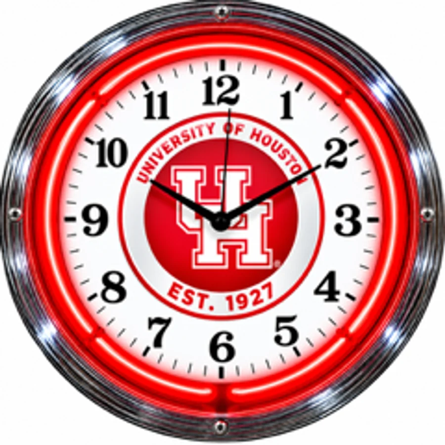 Houston Cougars, UH Est. 1927 neon clock