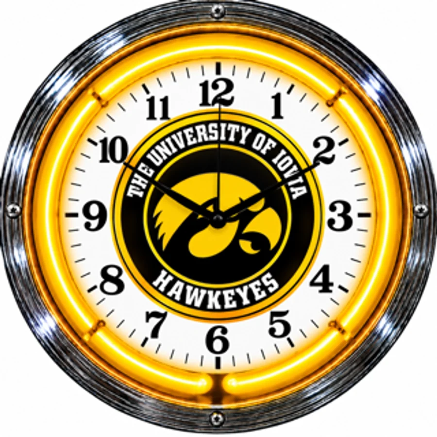 Iowa Hawkeyes, Tigerhawk neon clock