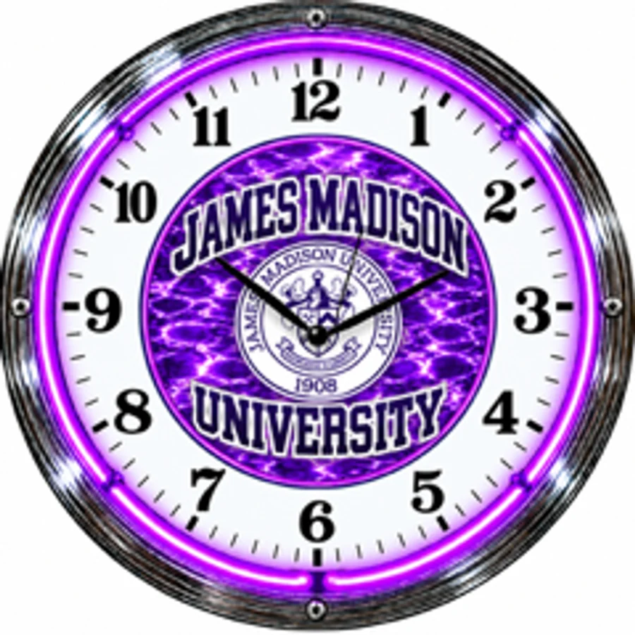 James Madison Dukes, JMU Seal neon clock