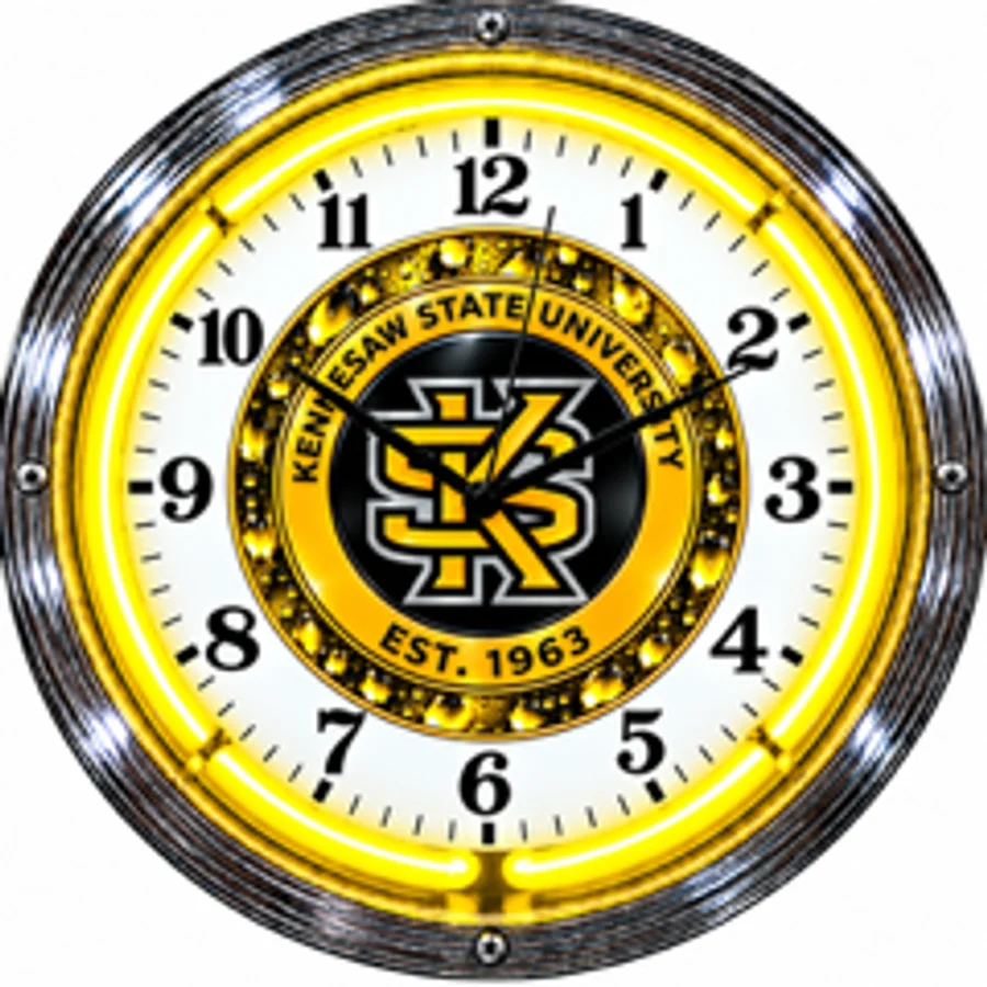 Kennesaw State Owls, KS Est. 1963 neon clock