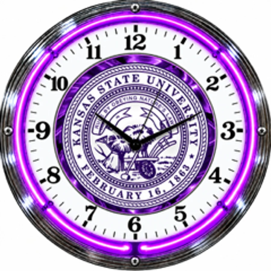 Kansas State Wildcats, Kansas State Seal neon clock