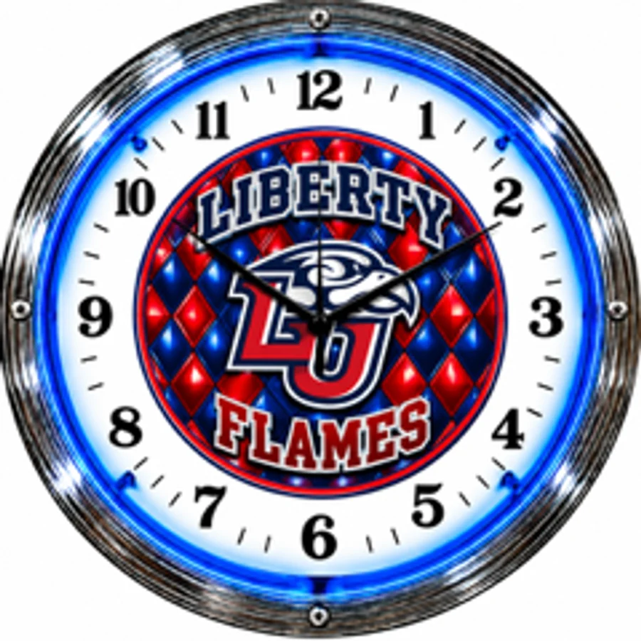 Liberty Flames, LU Flames neon clock