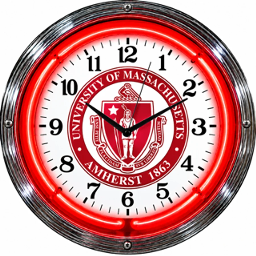 Massachusetts Minutemen, UMass Seal 1863 neon clock