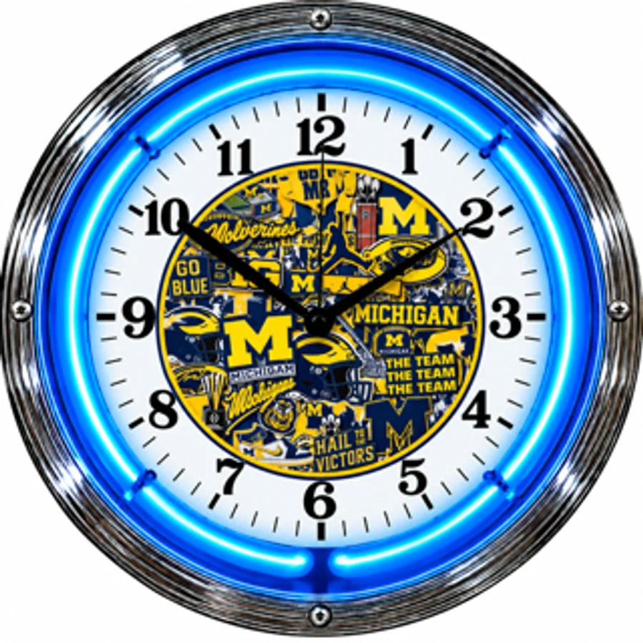 Michigan Wolverines, Go Blue neon clock