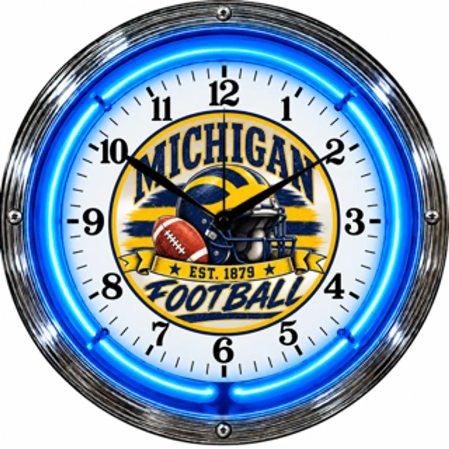 Michigan Wolverines, Michigan Football neon clock
