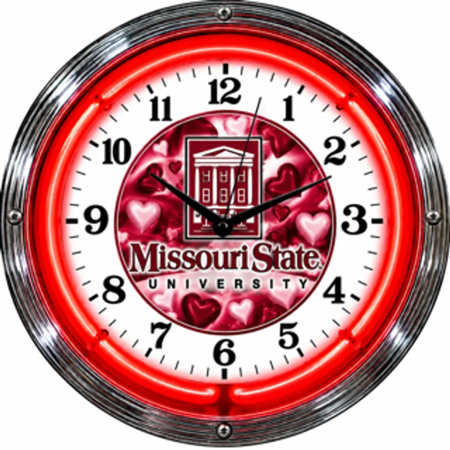 Missouri State Bears, Missouri State Hearts neon clock