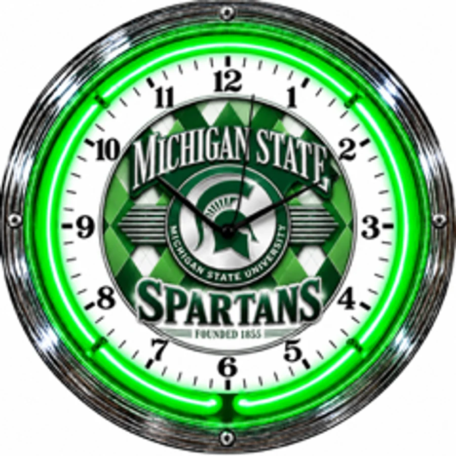 Michigan State Spartans, Spartans Founded 1855 neon clock