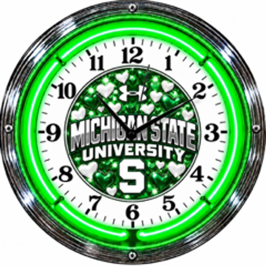 Michigan State Spartans, Michigan State University neon clock