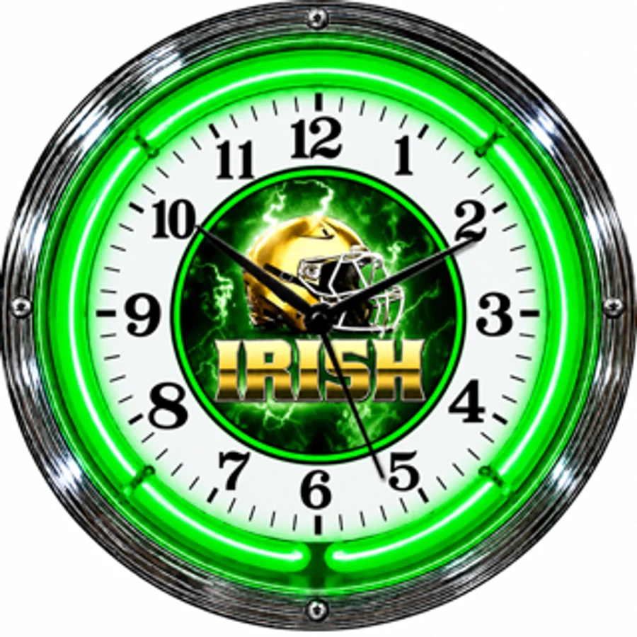 Notre Dame Fighting Irish, Irish Helmet neon clock