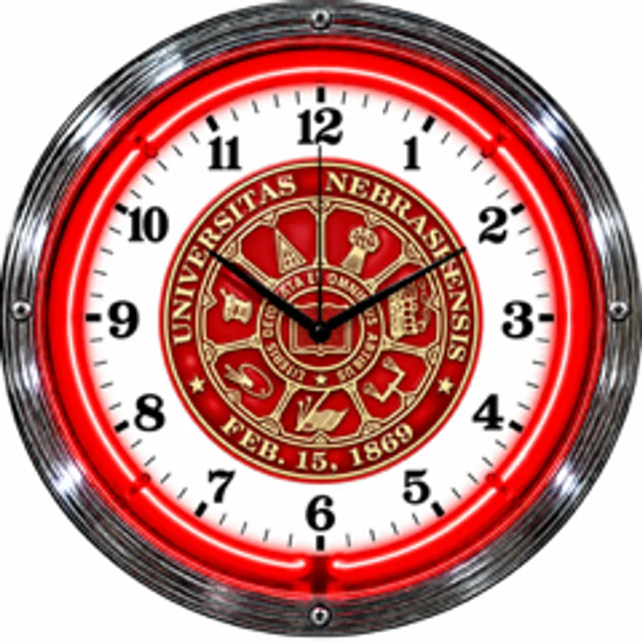 Nebraska Cornhuskers, Universitas Nebraskensis Seal neon clock