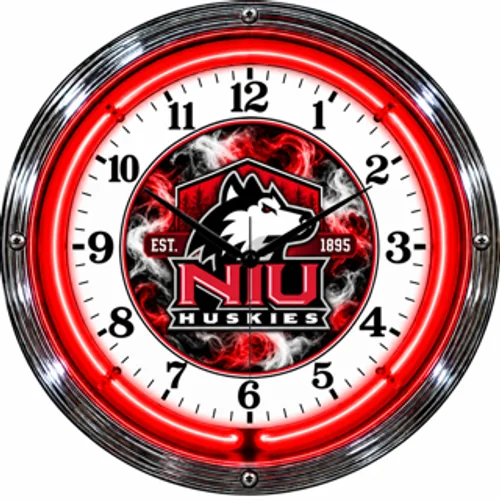 Northern Illinois Huskies neon clock