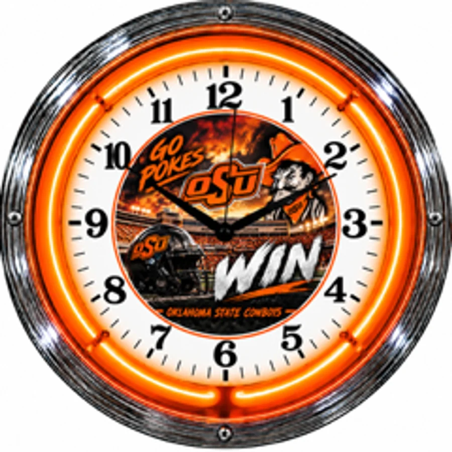 Oklahoma State Cowboys, Go Pokes Win neon clock