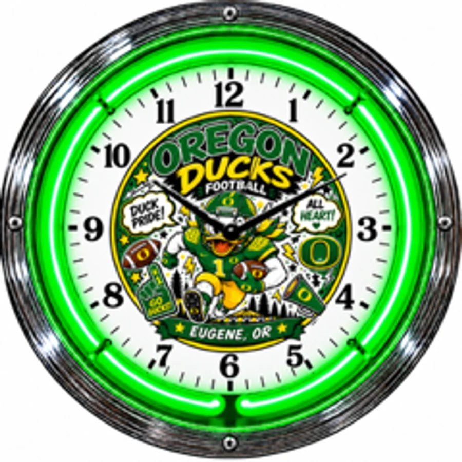 Oregon Ducks, Eugene, OR neon clock