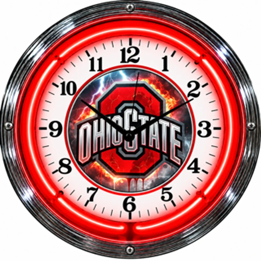 Ohio State Buckeyes, Block O neon clock