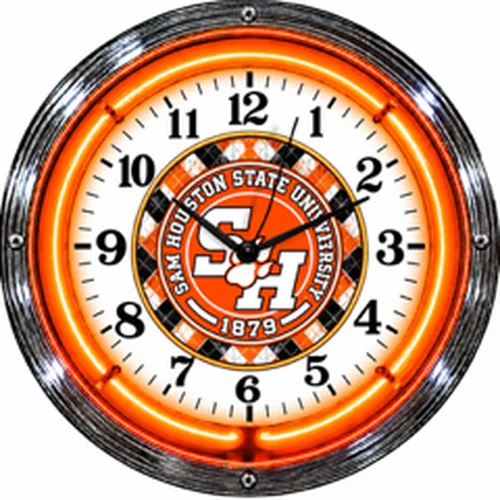 Sam Houston Bearkats neon clock