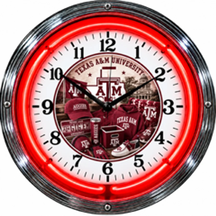 Texas A&M Aggies, Texas A&M University neon clock