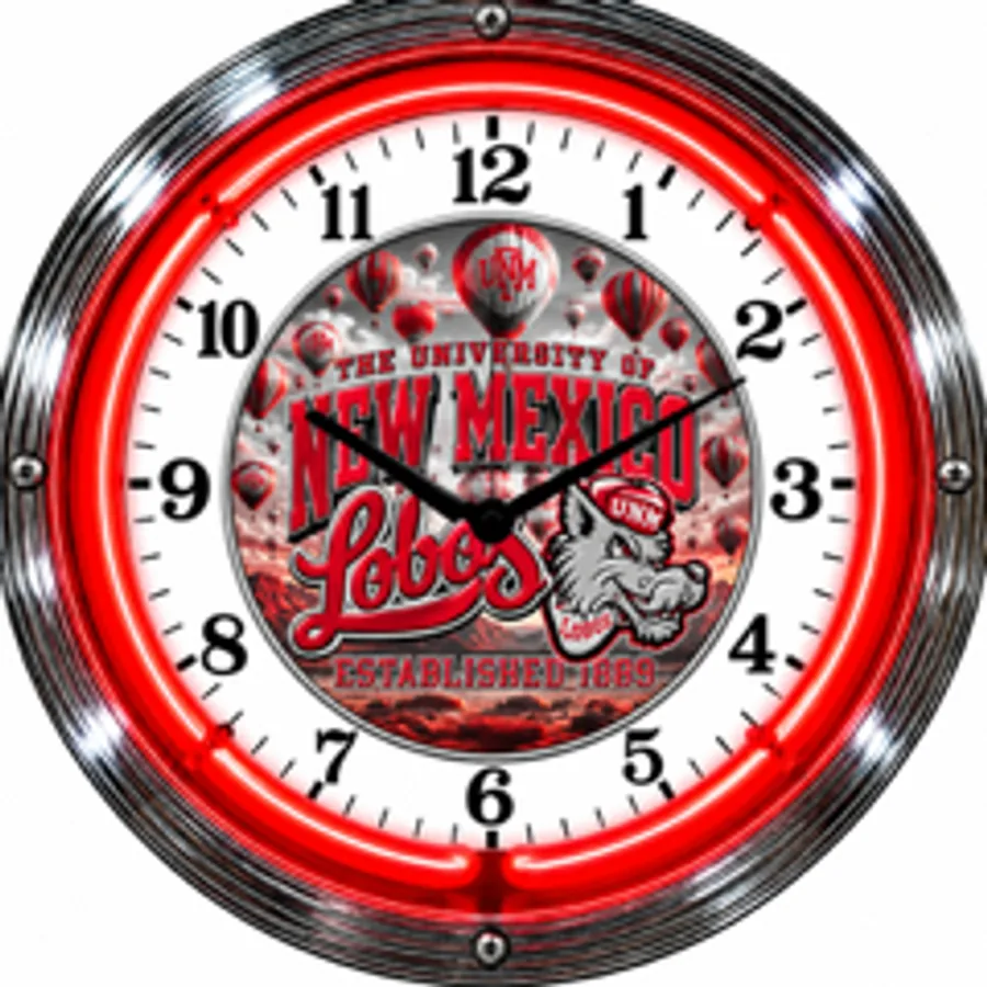 New Mexico Lobos, Lobo Louie Balloons neon clock
