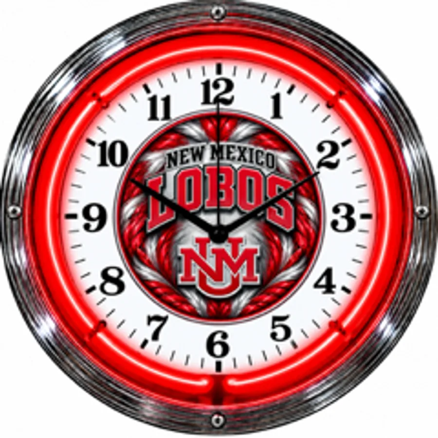 New Mexico Lobos, New Mexico Lobos NM neon clock