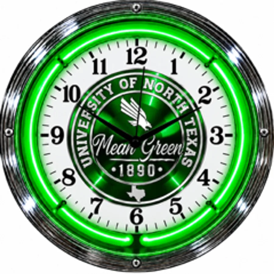 North Texas Mean Green, Mean Green Texas neon clock