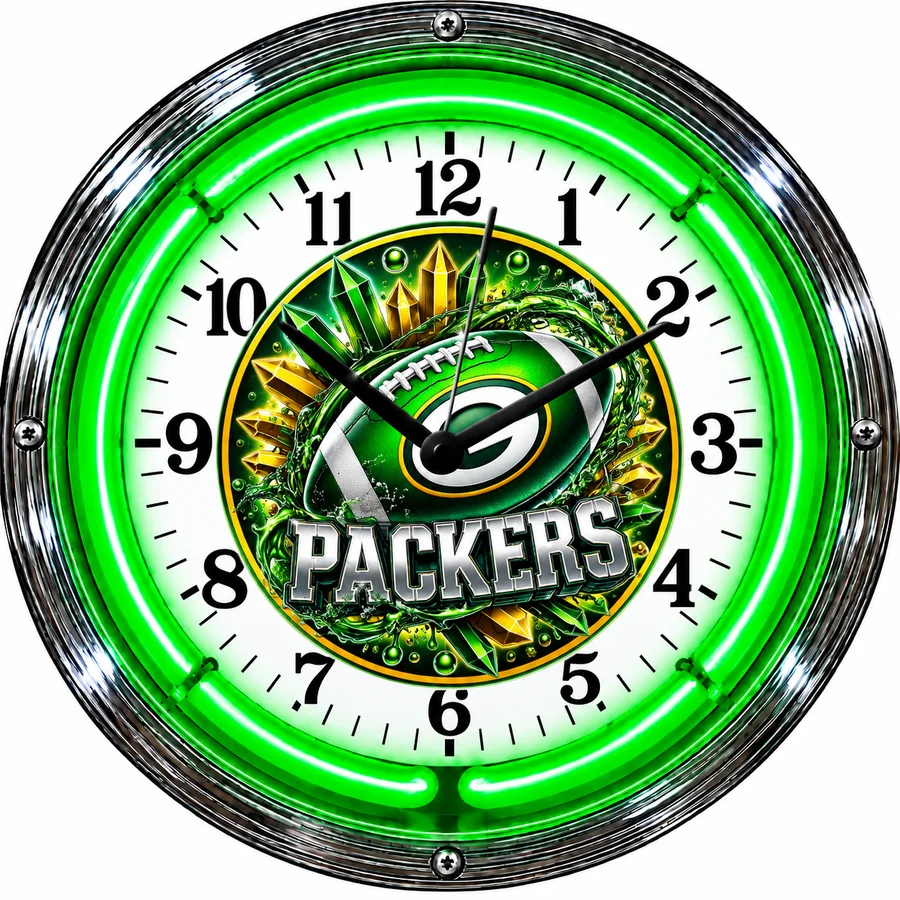 Green Bay Packers, Helmet neon clock