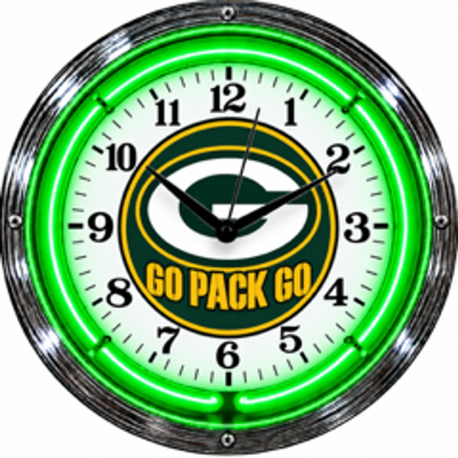 Green Bay Packers, Go Pack Go neon clock