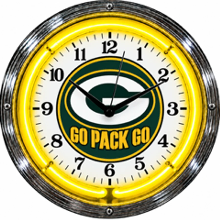 Green Bay Packers, Go Pack Go neon clock