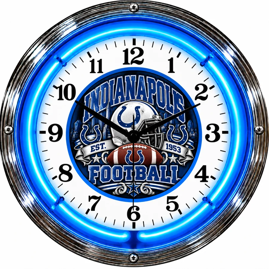 Indianapolis Colts, Est. 1953 neon clock