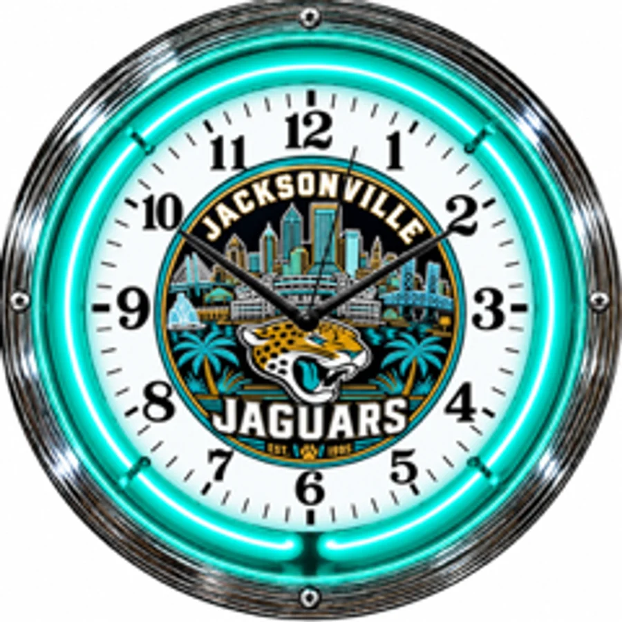 Jacksonville Jaguars, Est. 1995 neon clock