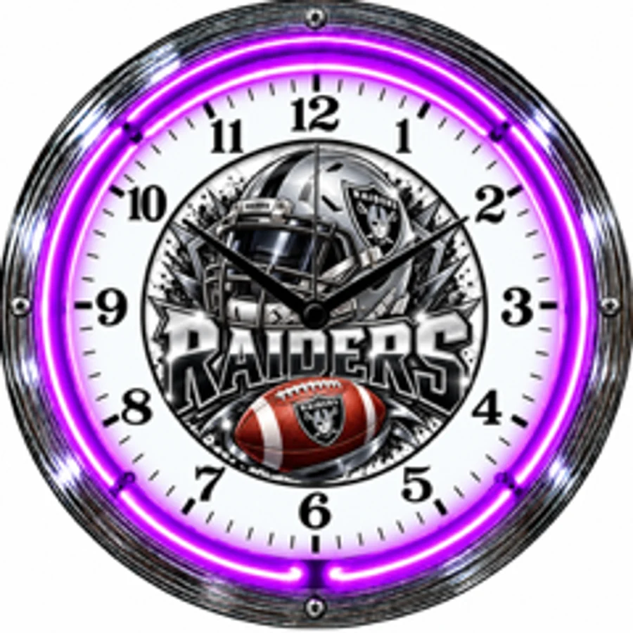 Las Vegas Raiders, Helmet neon clock